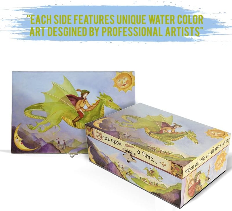 Enchantmints Dragon Boys Jewerly Box Spins to Music 3 Pullout Drawers Treasure Storage - Image 4
